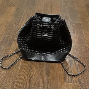 AIMEE KESTENBERG Black Leather Quilted Chain Bbackpack